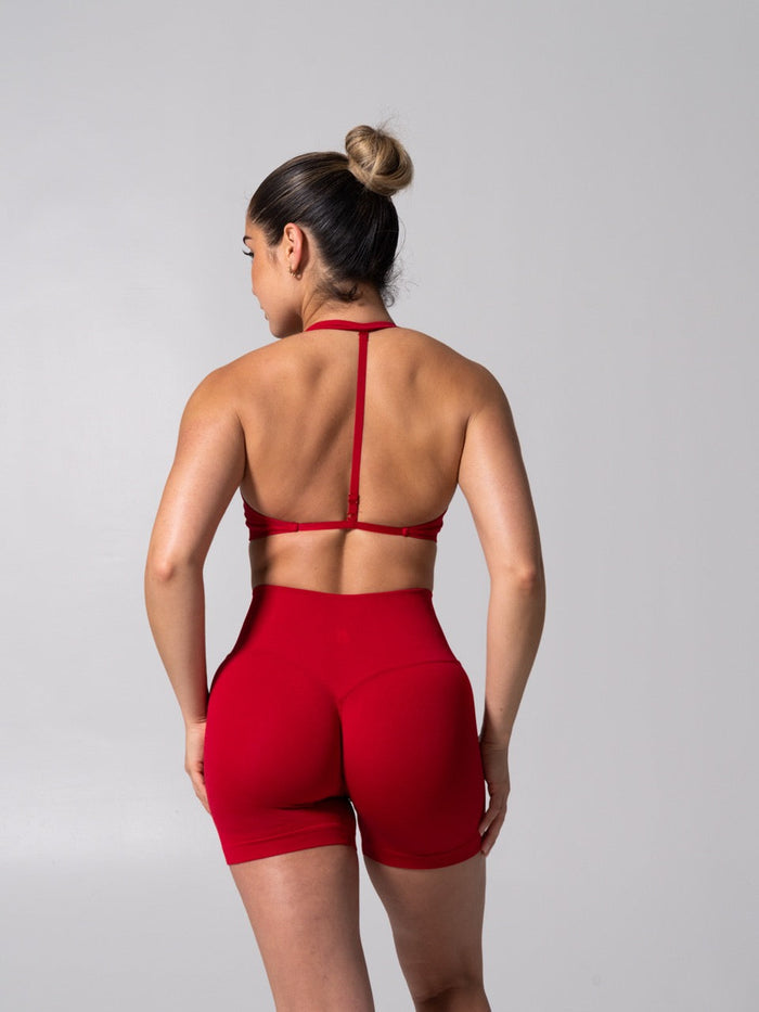 Micro Seamless Sports Bra - Heather Lipstick Red