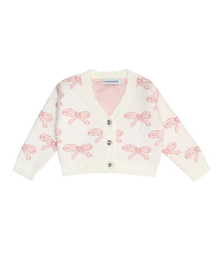 Mini Dreamers Girls Lola Bow Cardigan Girls Casual Tops Mini Dreamers