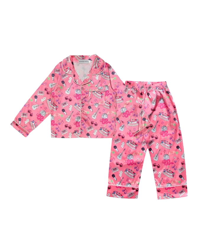 Mini Dreamers Girls Tay Tay Showgirl Silky Set Distressed/seasonal girls Mini Dreamers