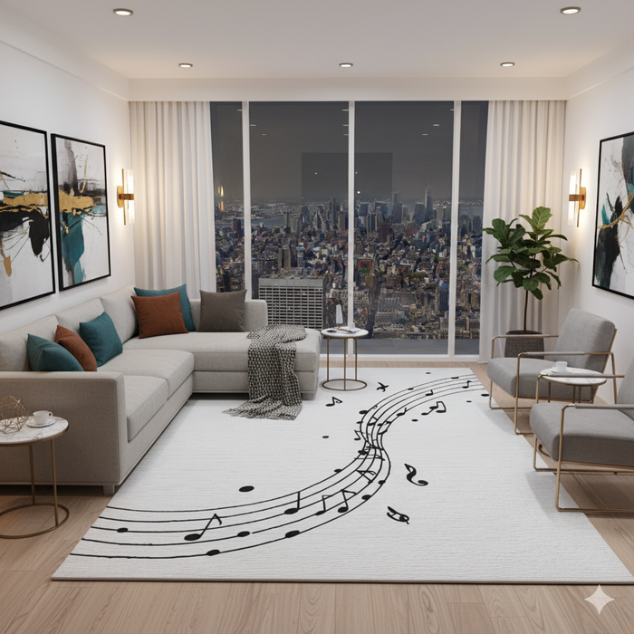 Minimal Music Line Area Rug