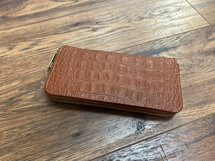 Miss Lulu Brown Faux Snakeskin Wallet