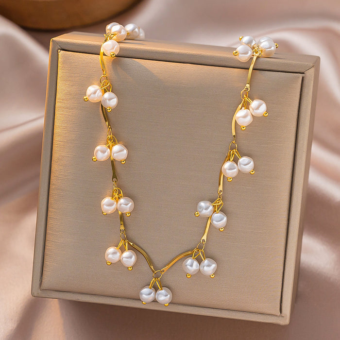 MJ05961 Double Pearl Necklace