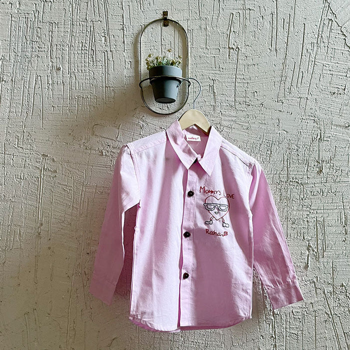 Mommy's Love (Pink) äóñ Personalized Formal Shirt (1-8 Years)