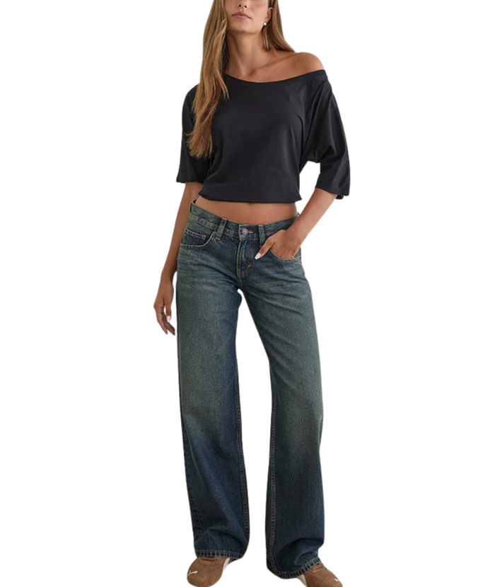 Motel Rocks Juniors Low Rise Parallel Jeans Dirty Green Womens Denim Motel Rocks