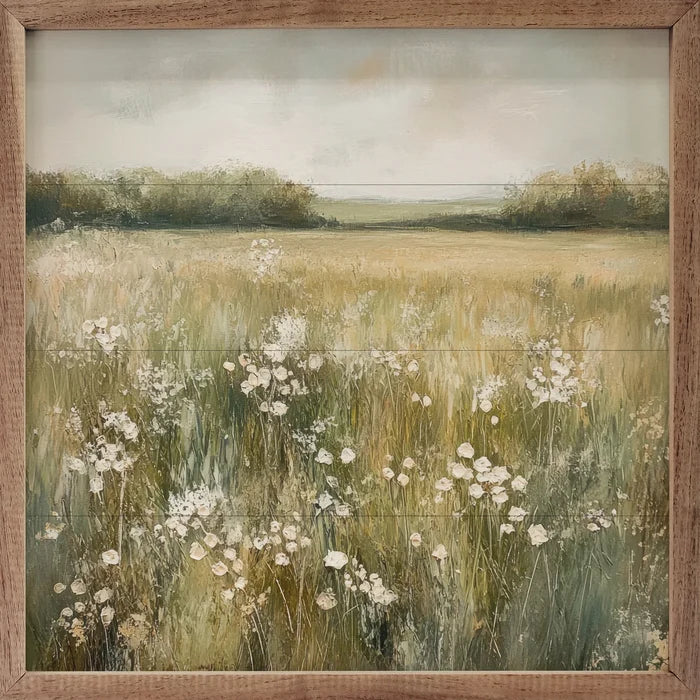 Neutral Field of Flowers Sign