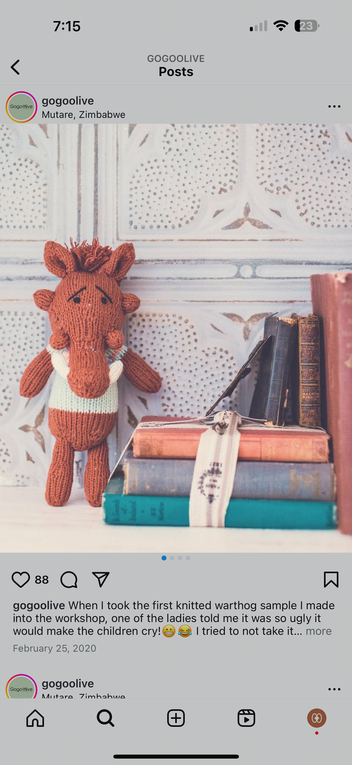 Njiri - Warthog Hand Knitted Soft Toy