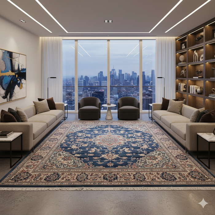 Parisian Azure Palace Area Rug