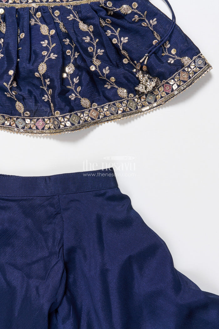 The Nesavu Girls Sharara / Plazo Set Party Wear Sharara Set for Toddler Girls for Evening Celebrations and Birthdays Nesavu Nesavu toddler girl sharara set georgette embroidery ideal birthdays festive evenings