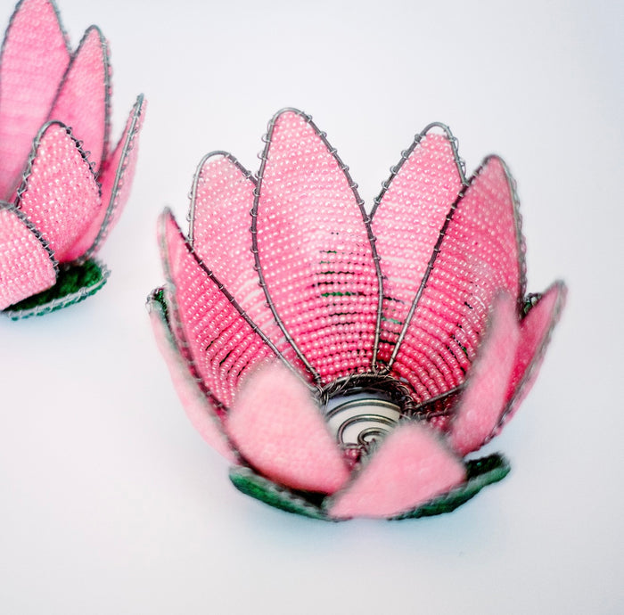 Pink Protea Tea Light Holder