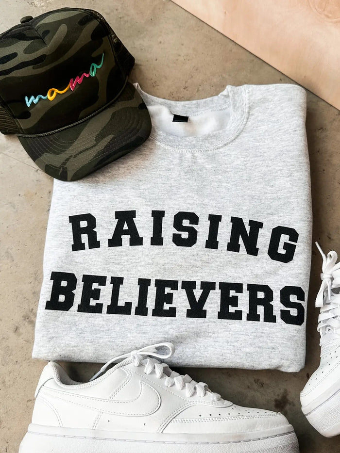 Raising Believers Graphic Sweatshirt- Ash