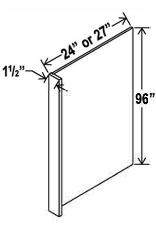 Refrigerator End Panel , Veneer , Shaker , Wood White