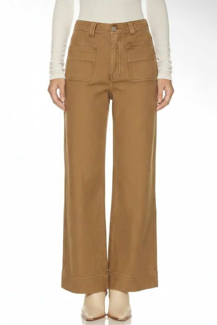 RESTOCK :: High Rise Tummy Control Garment Dye Crop Palazzo