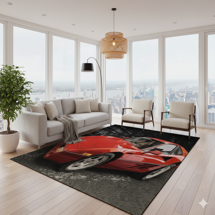 Retro Sports Car Area Rug