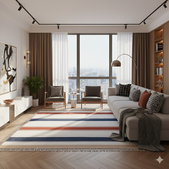 Russian Tricolor Area Rug