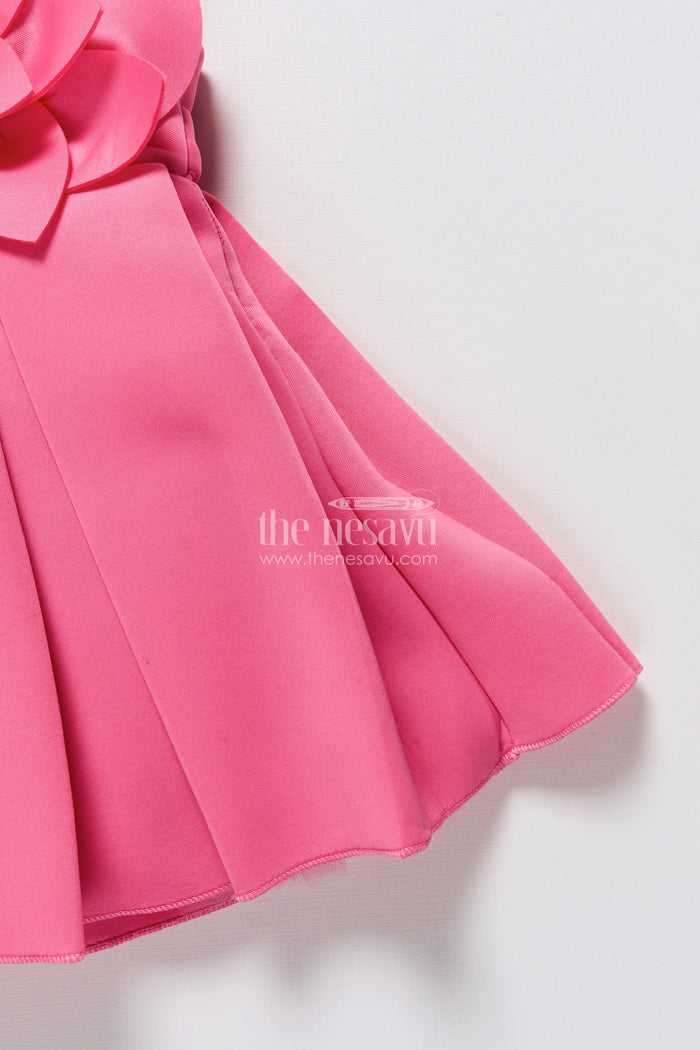 The Nesavu Girls Fancy Party Frock Scuba Frock for Baby Girls with Floral Yoke for Birthdays and Special Occasions Nesavu Nesavu floral yoke scuba frock baby girls ideal birthday parties festive occasions