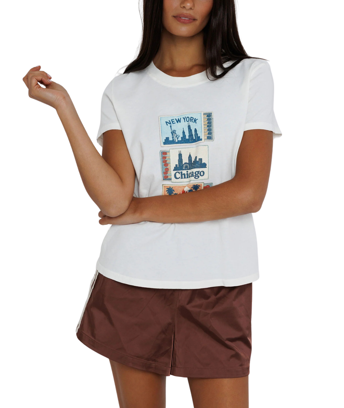 Sunny Somewhere Women Coast to Coast Matches Femme Crew Tee Womens Casual Tops Sunny Somewhere