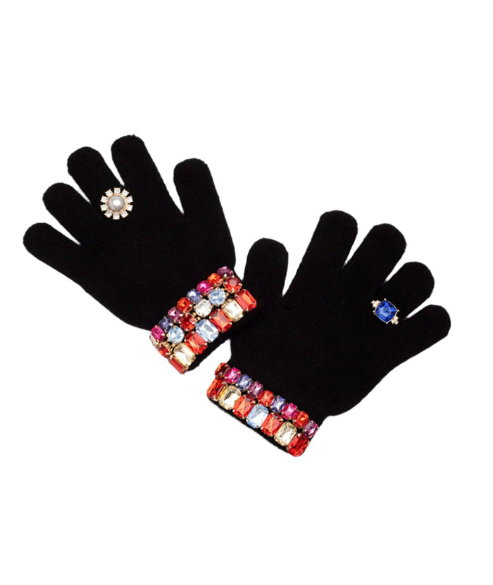 Super Smalls Ice Skating Jeweled Gloves Black Distressed/seasonal accessories Super Smalls Black One Size Fits Most (Y/7-Y/14)