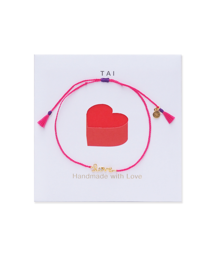 TAI Bracelet Card Gold/Red Love Distressed/seasonal accessories TAI Gold
