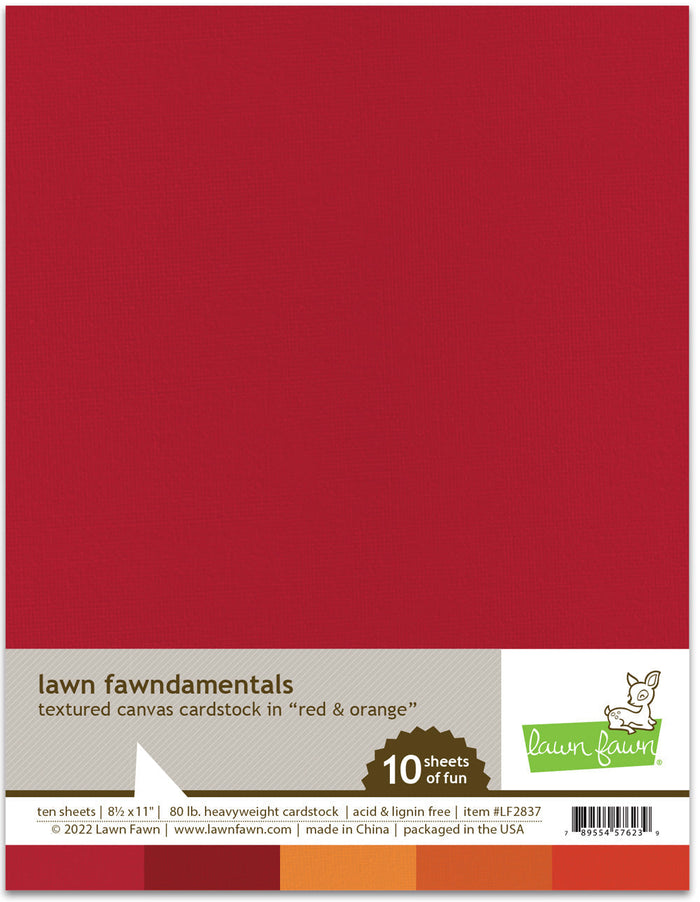 textured canvas cardstock - red and orange