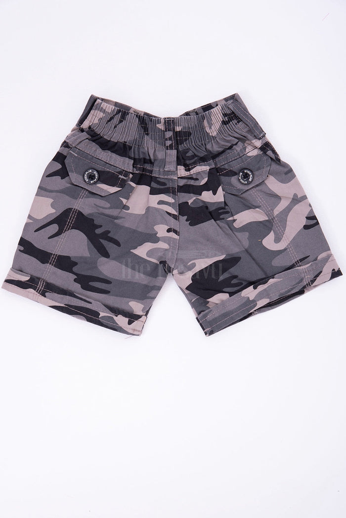 The Nesavu Boys Shorts The Nesavu Grey Camouflage Cotton Cargo Boys Shorts Nesavu The Nesavu Grey Camouflage Cotton Cargo Boys Shorts