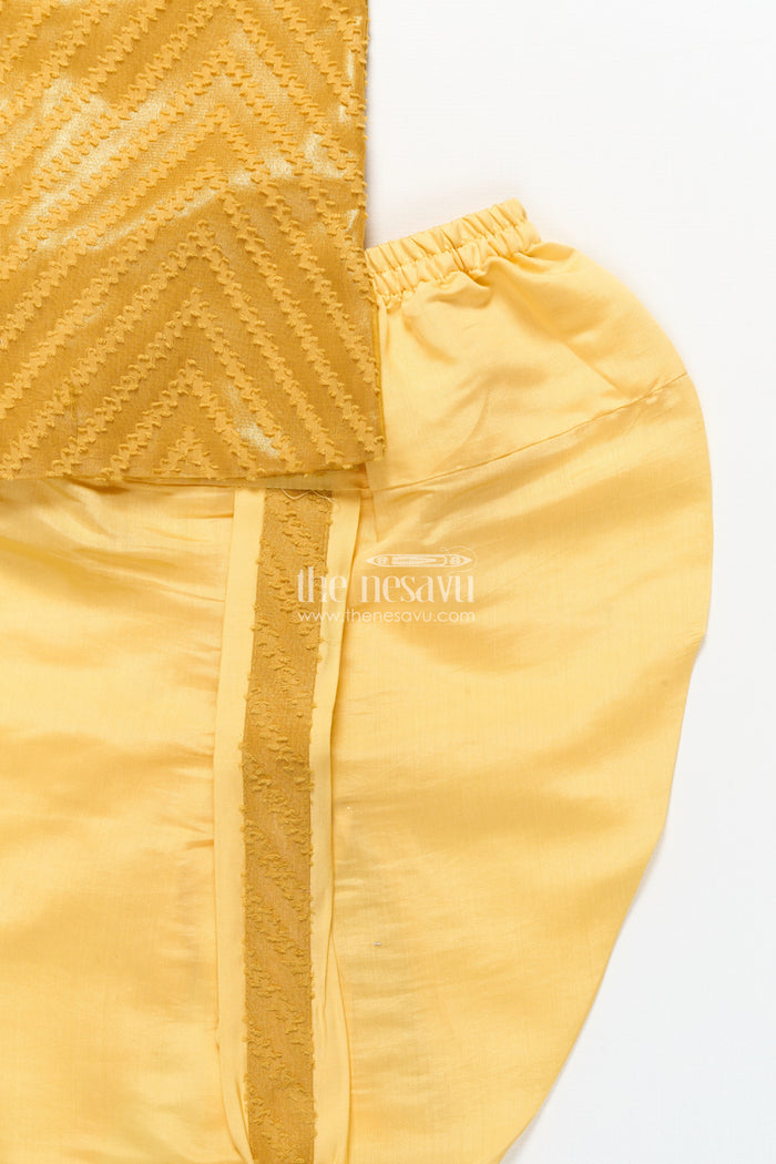 The Nesavu Boys Dothi Set Traditional Dothi Set for Toddler Boys Attending Pujas and Festivals Nesavu Nesavu traditional dothi kurta set toddler boys perfect pujas functions cultural events