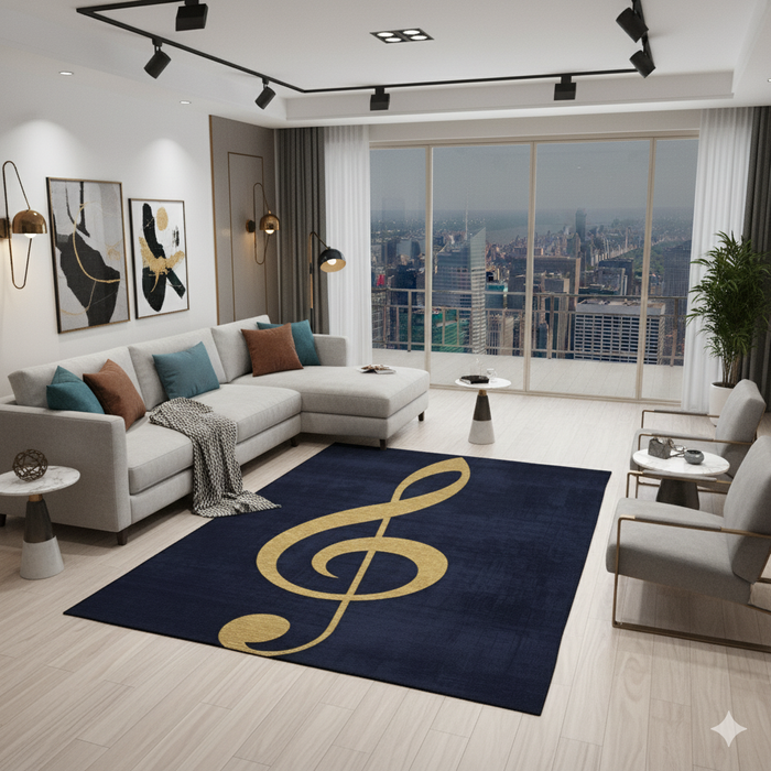 Treble & Bass Clef Harmony Area Rug