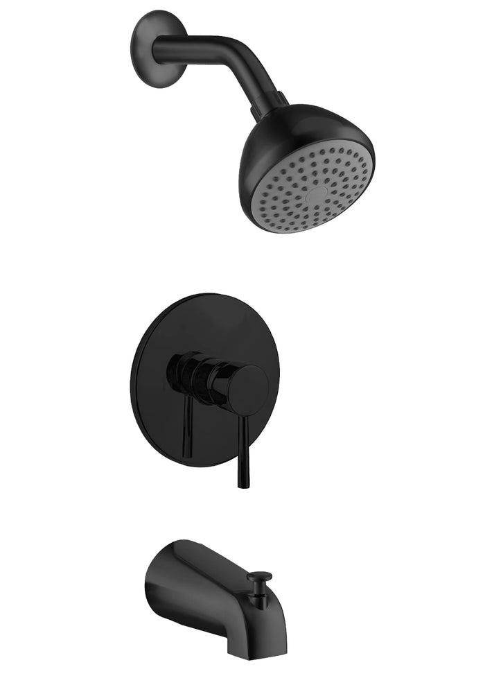 Tub/Shower Faucet w/ Valve , Single-Handle , Matte Black