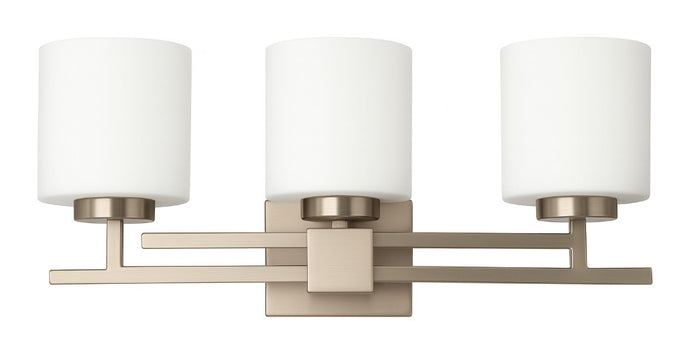 Vanity Light , 3 Light , Oval White Glass , Brushed Nickel