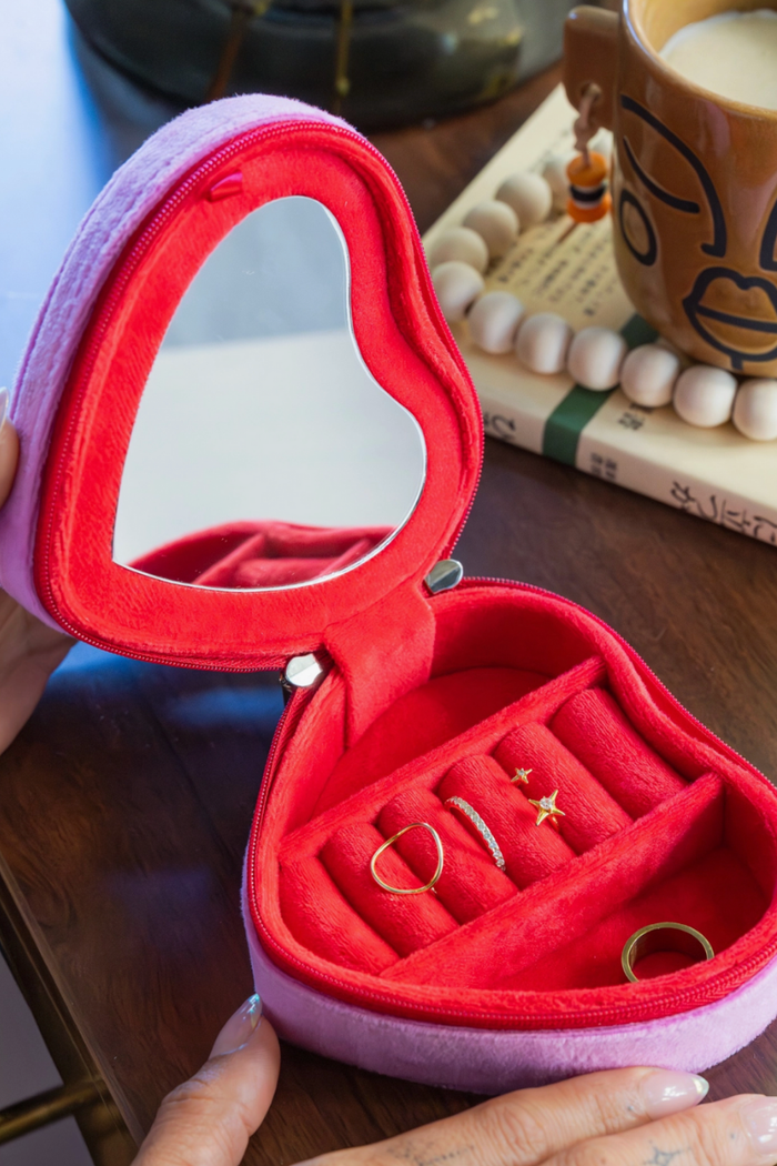 Velvet Heart Jewelry Zip Case - FINAL SALE