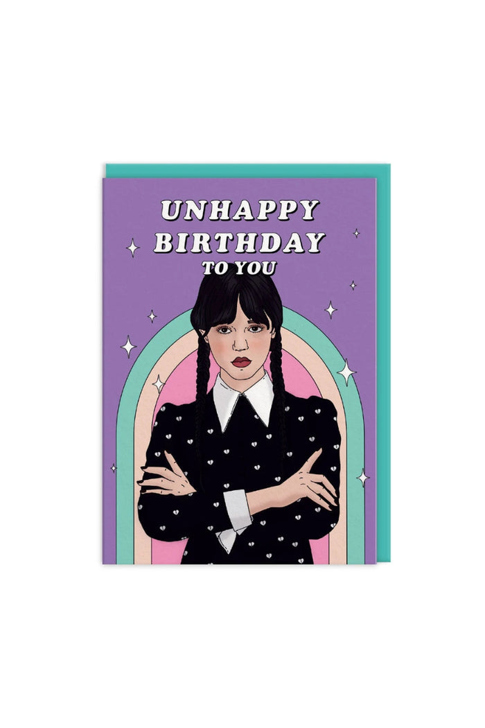 Wednesday Adams Unhappy Birthday Card