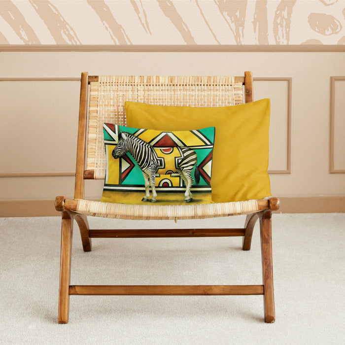 Wildlife Ndebele Decorative Pillow Cover - Zebra