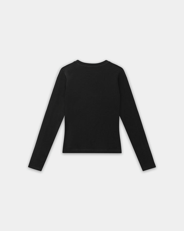 Women's Logo Stretch Long Sleeve - Black