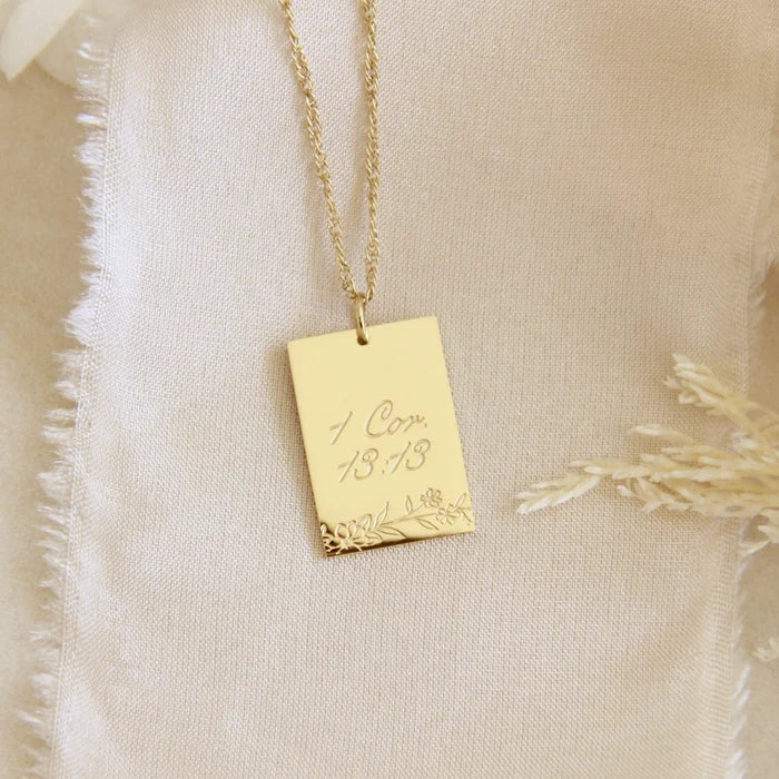 1 Corinthians 13:13 Necklace- Gold