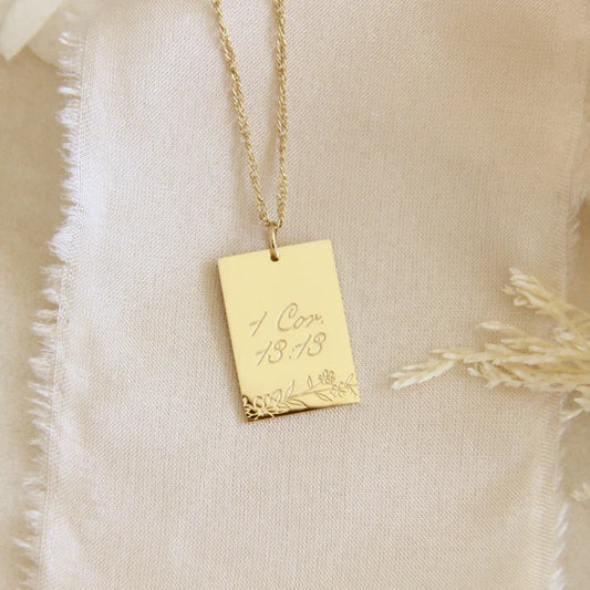1 Corinthians 13:13 Necklace- Gold