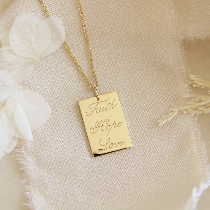 1 Corinthians 13:13 Necklace- Gold