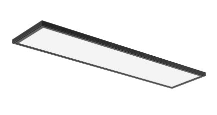 1' X 4' Flat Panel LED Ceiling Light, Matte Black