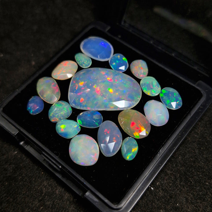 17.5cts Of  Natural Ethiopian Opal Rose cut  | Fancy | Size: 7-23mm | 18pc - The LabradoriteKing