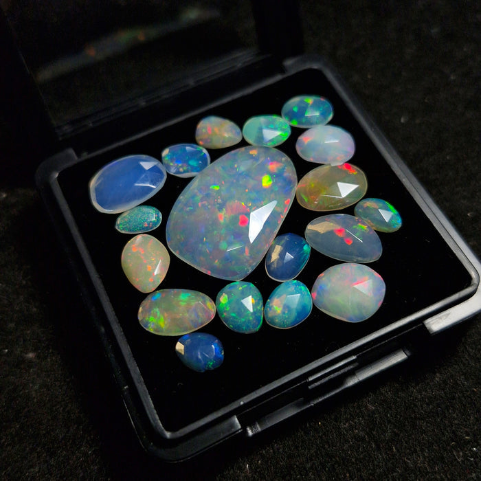 17.5cts Of  Natural Ethiopian Opal Rose cut  | Fancy | Size: 7-23mm | 18pc - The LabradoriteKing