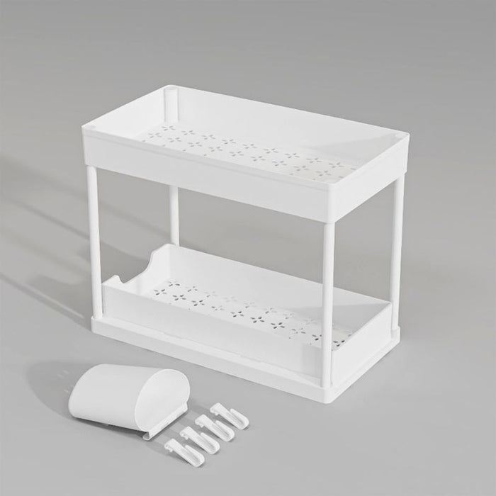 2 Tier Pull Out Cabinet Organizer Sliding Storage Rack