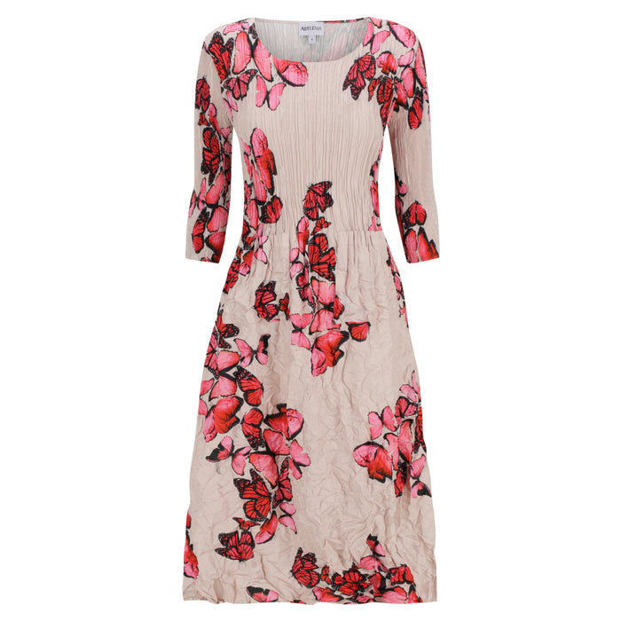 3/4 Sleeve Smash Pocket Dress - Prints