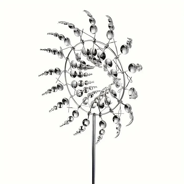 3D Metal Windmill Kinetic Wind Garden Sculpture