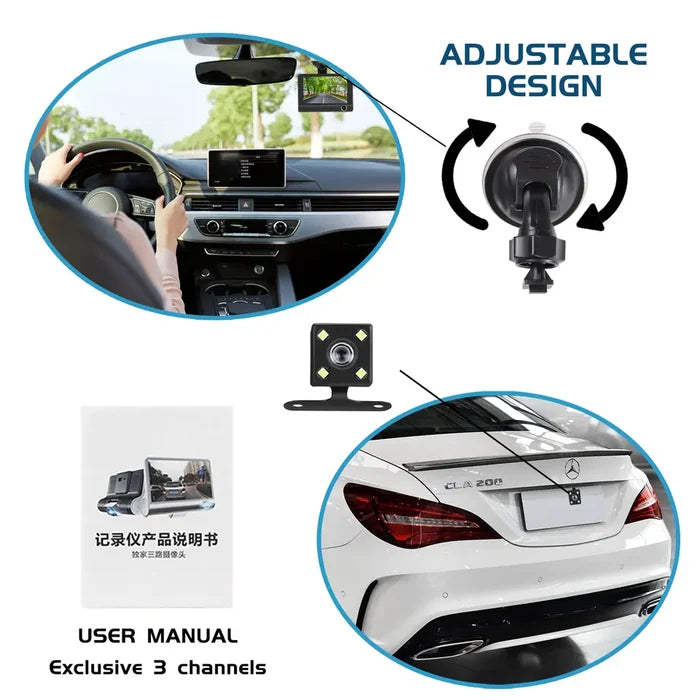 4" Touch Screen Front and Rear Dash Cam