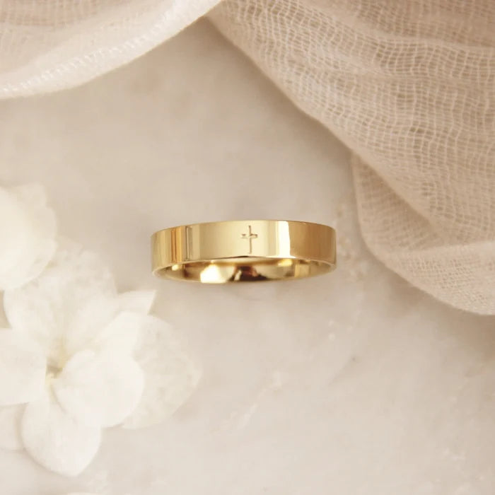 4mm Script Band Ring- In Christ (Gold)