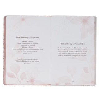 52 Prayers of Blessing for Women White Floral Faux Leather Prayer Book