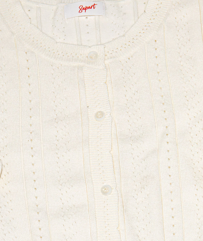 8apart Women Atlantic Pointelle Knit Cardigan Womens Casual Tops 8apart