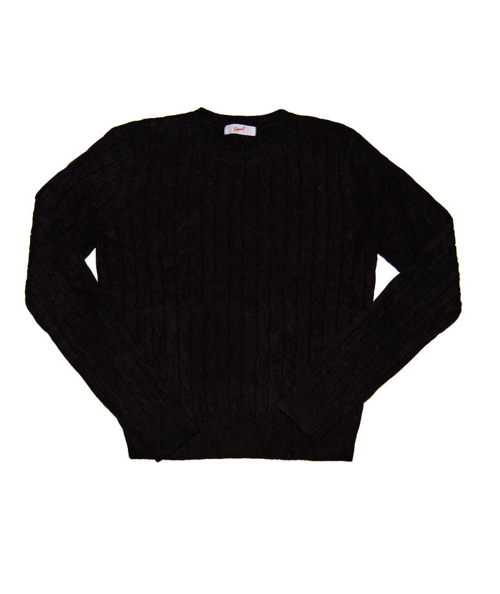 8apart Women Cleo Cable Crew Sweater Womens Casual Tops 8apart Black Juniors/Women S