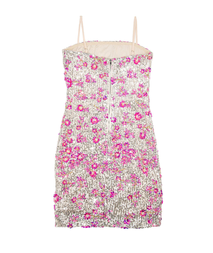 8apart Women Daphnie Silver/Pink Petal Spark Sequin Dress Distressed/seasonal womens 8apart