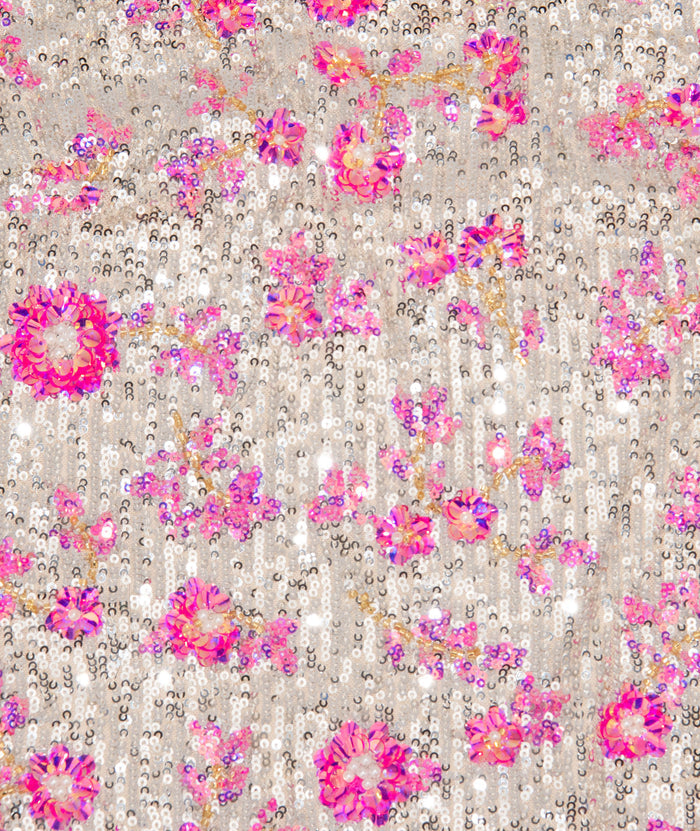 8apart Women Daphnie Silver/Pink Petal Spark Sequin Dress Distressed/seasonal womens 8apart