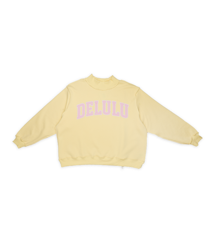 8apart Women Delulu Mock Neck Crew Sweatshirt Distressed/seasonal womens 8apart