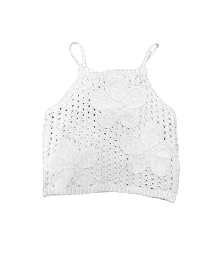 8apart Women Flower Child Crochet Top Womens Casual Tops 8apart Ivory Juniors/Women S